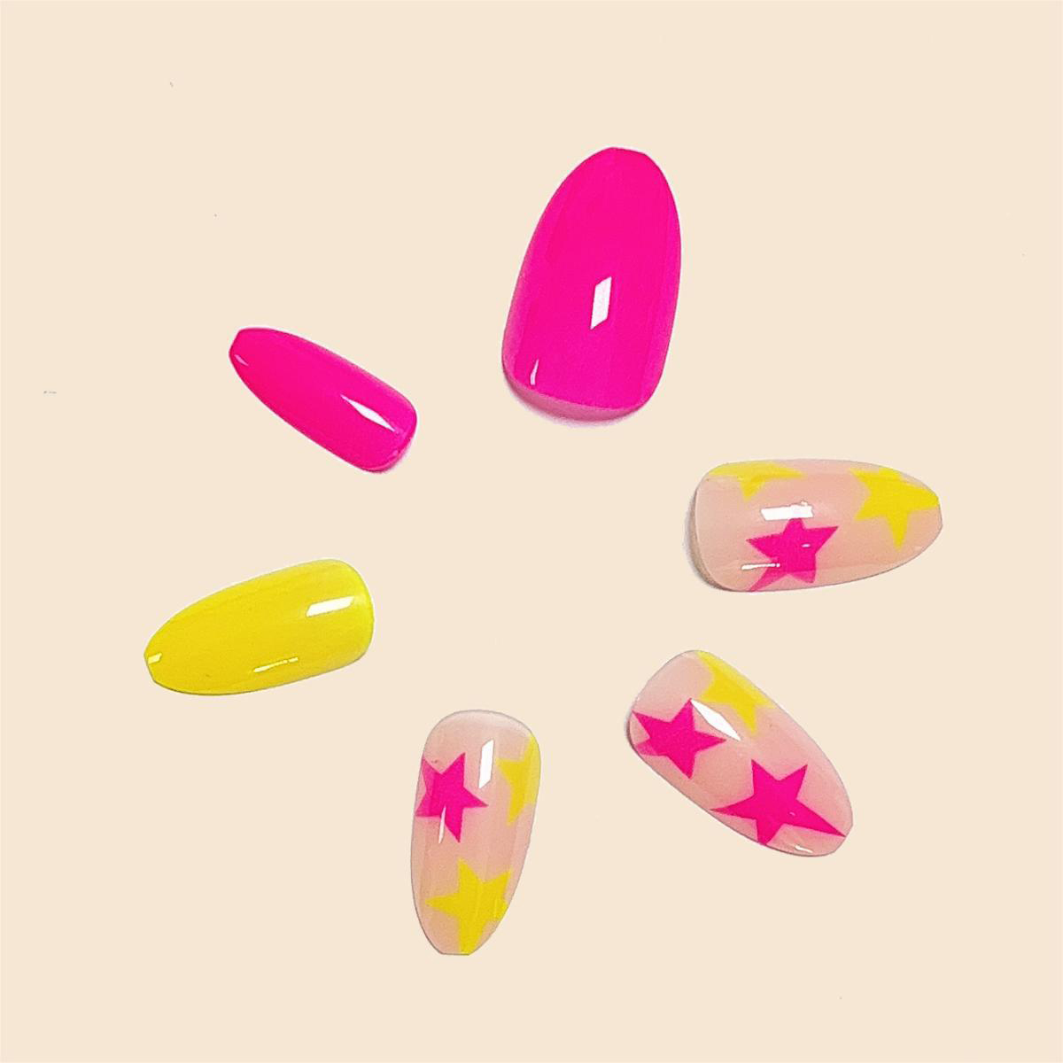 Stellar Neon Multicolor Nails